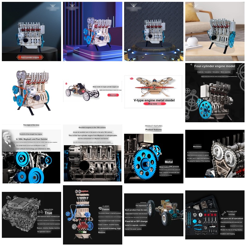 3D DIY 인라인 4기통 엔진 금속 조립 모델 키트  - Model Kit Engine 리뷰 및 가격
